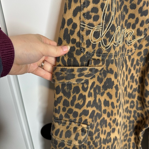 Damson Madder Cargo Denim Jeans Leopard Print Loose Baggy Fit Size 12 - Picture 6 of 8